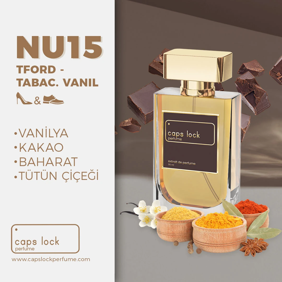 NU15 - CAPS LOCK Perfume (Tom Ford-Tobacco Vanille Muadili) 60 ml.