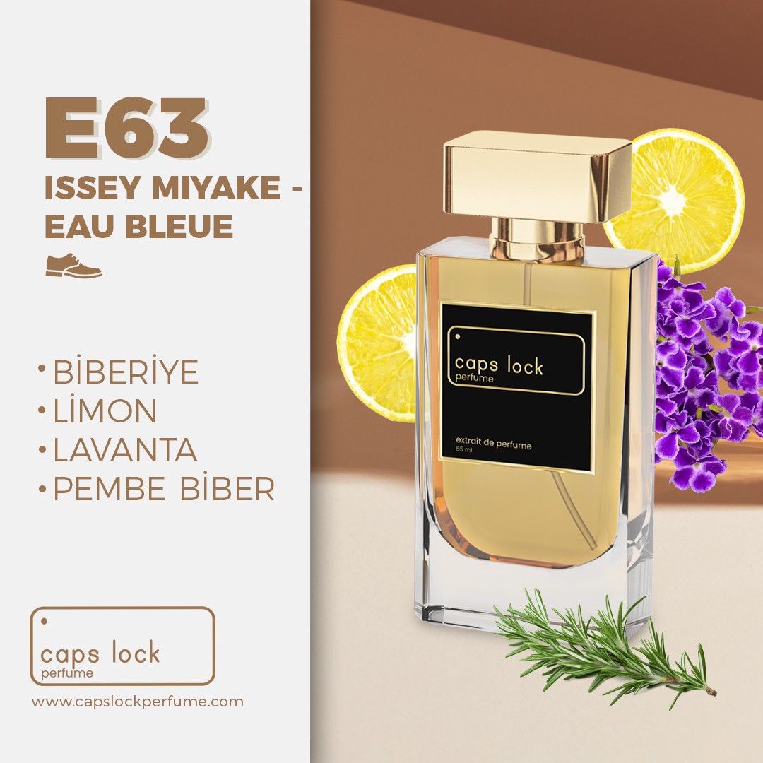 E63 - CAPS LOCK Perfume (İssey Miyake-Eau Bleue Muadili) 55 ml.