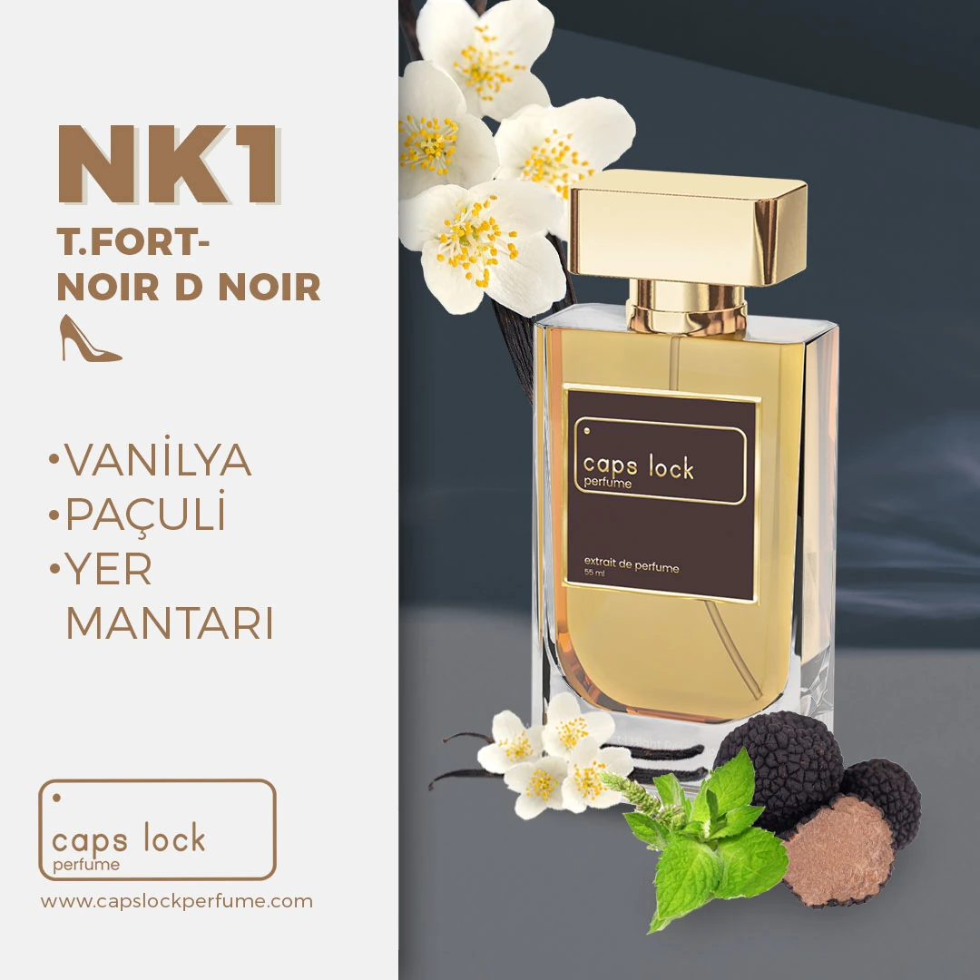 NK01 - CAPS LOCK Perfume (Tom Ford-Noir de Noir Muadili) 60 ml.