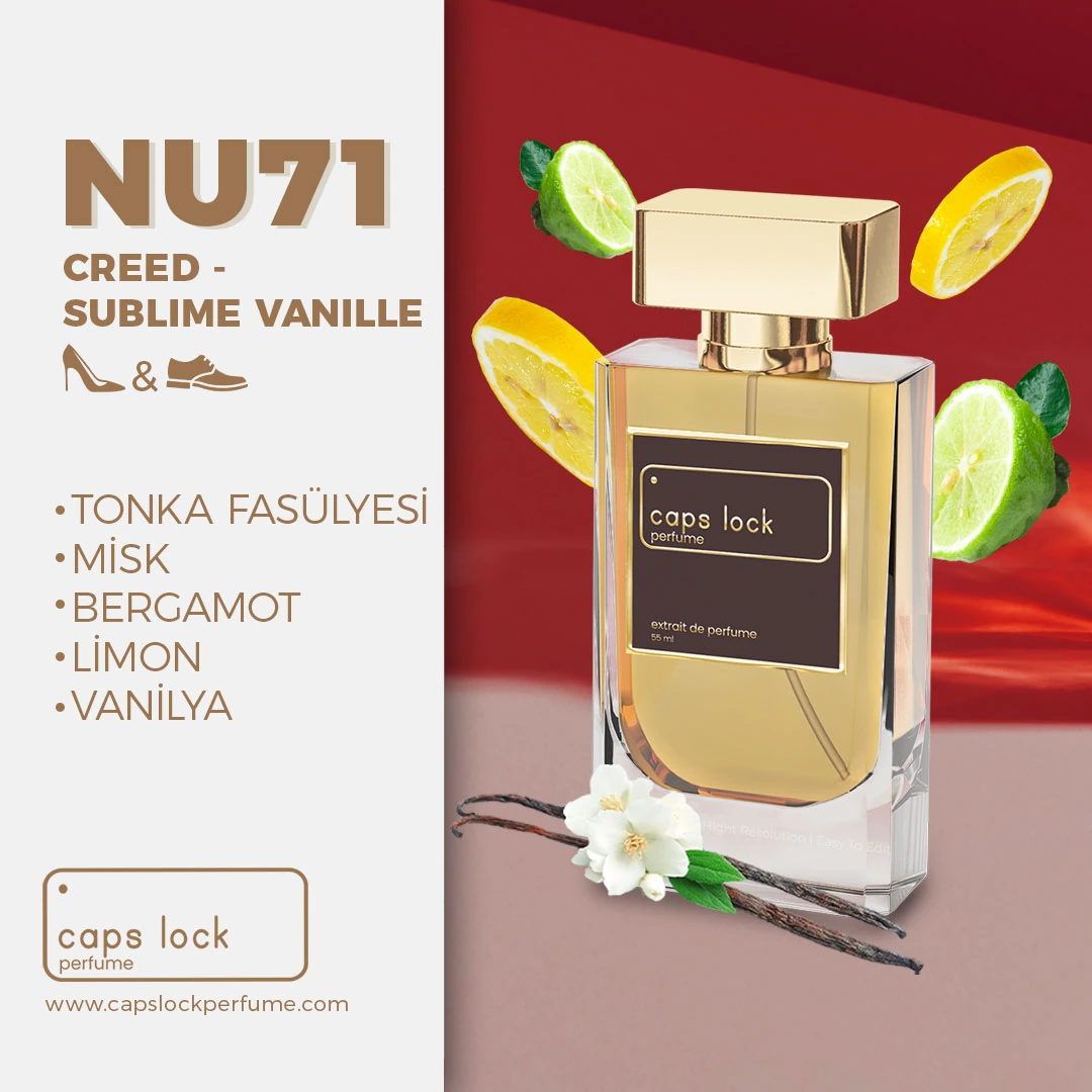 NU71 - CAPS LOCK Perfume (Creed-Sublime Vanille Muadili) 60 ml.