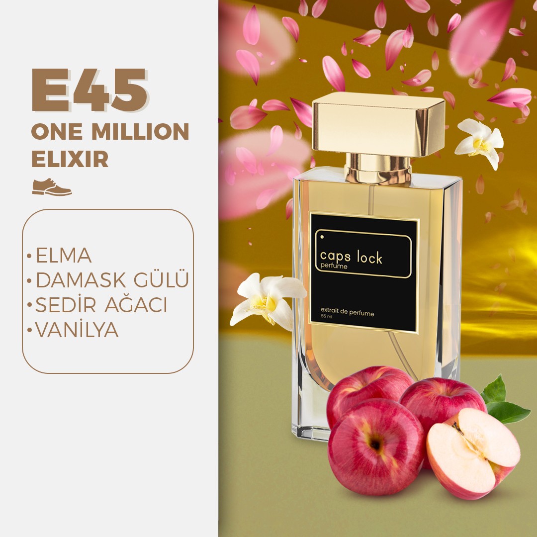 E45 - CAPS LOCK Perfume (Paco Rabanne-1 Million Elixir Muadili) 55 ml.
