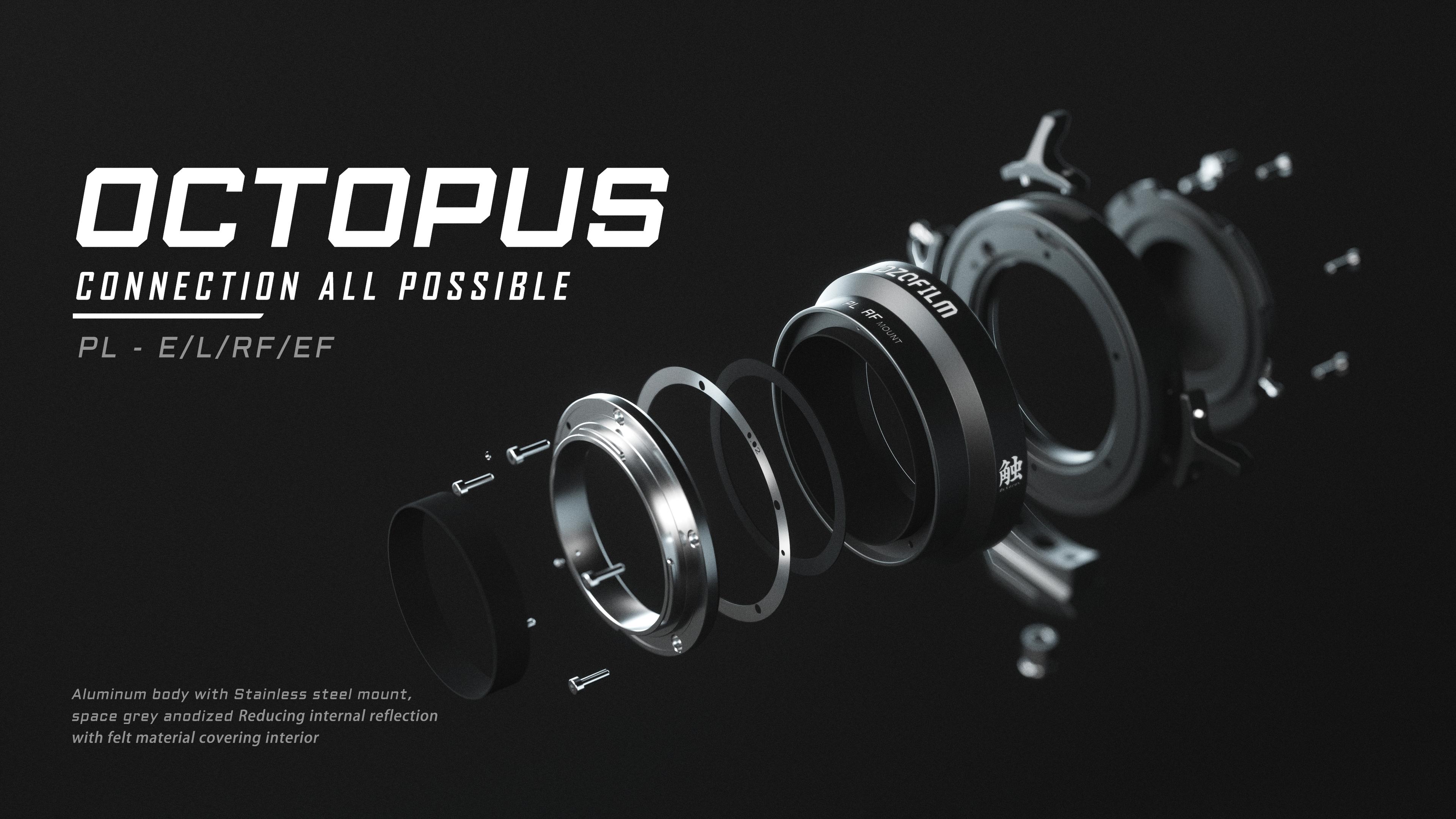 DZOFILM Octopus Adapter PL lens to RF mount camera (Black)