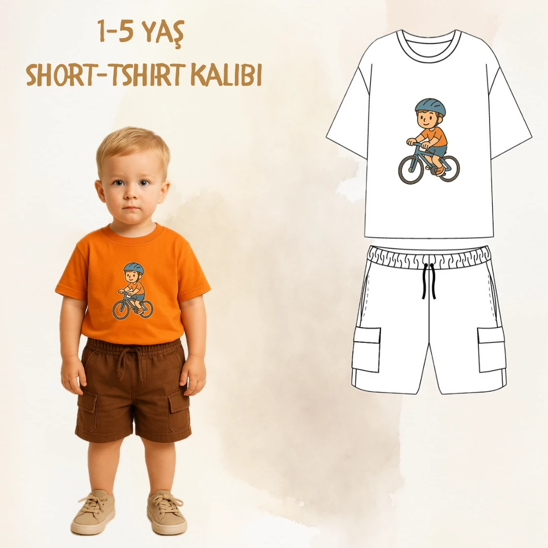 ERKEK ÇOCUK TİŞÖRT-ŞORT KALIBI (1-5 YAŞ)