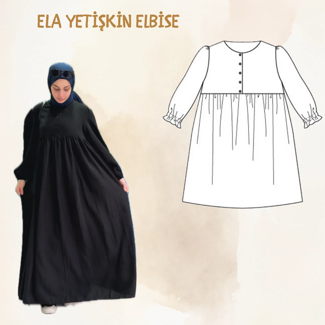 ELA YETİŞKİN ELBİSE KALIBI