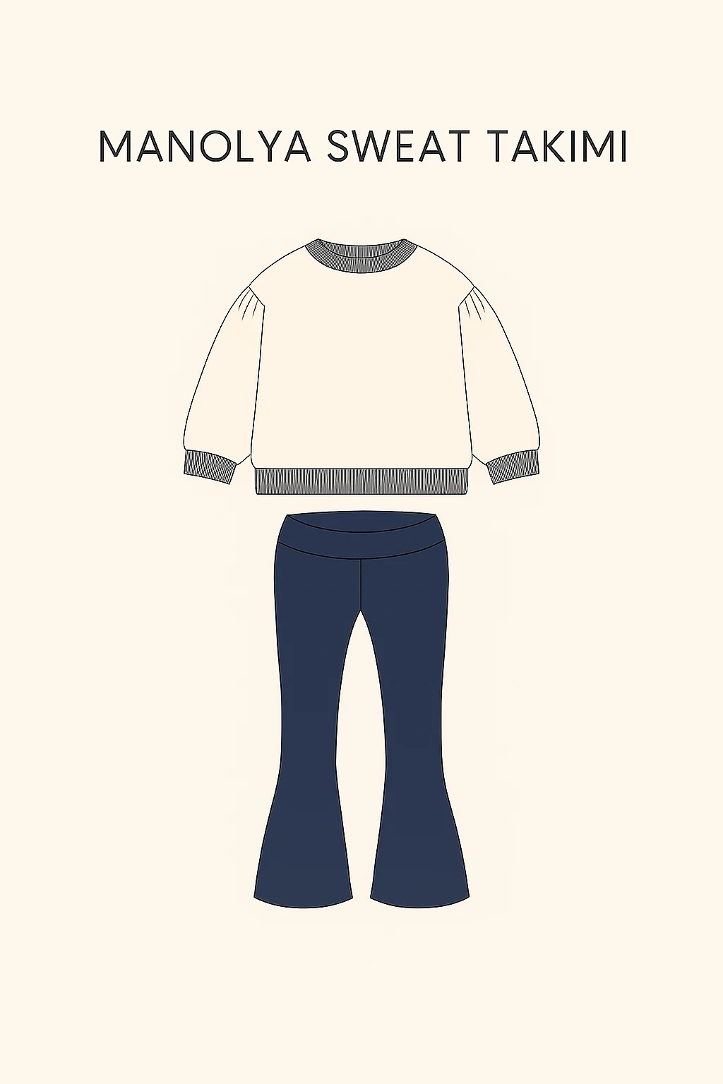 MANOLYA SWEAT-TAYT TAKIM KALIBI (5-10 YAŞ)