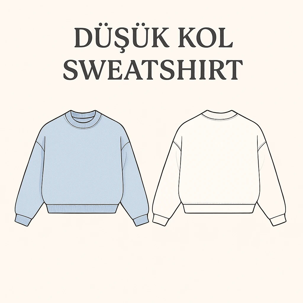 DÜŞÜK KOL SWEATSHİRT KALIBI (7-15 YAŞ)
