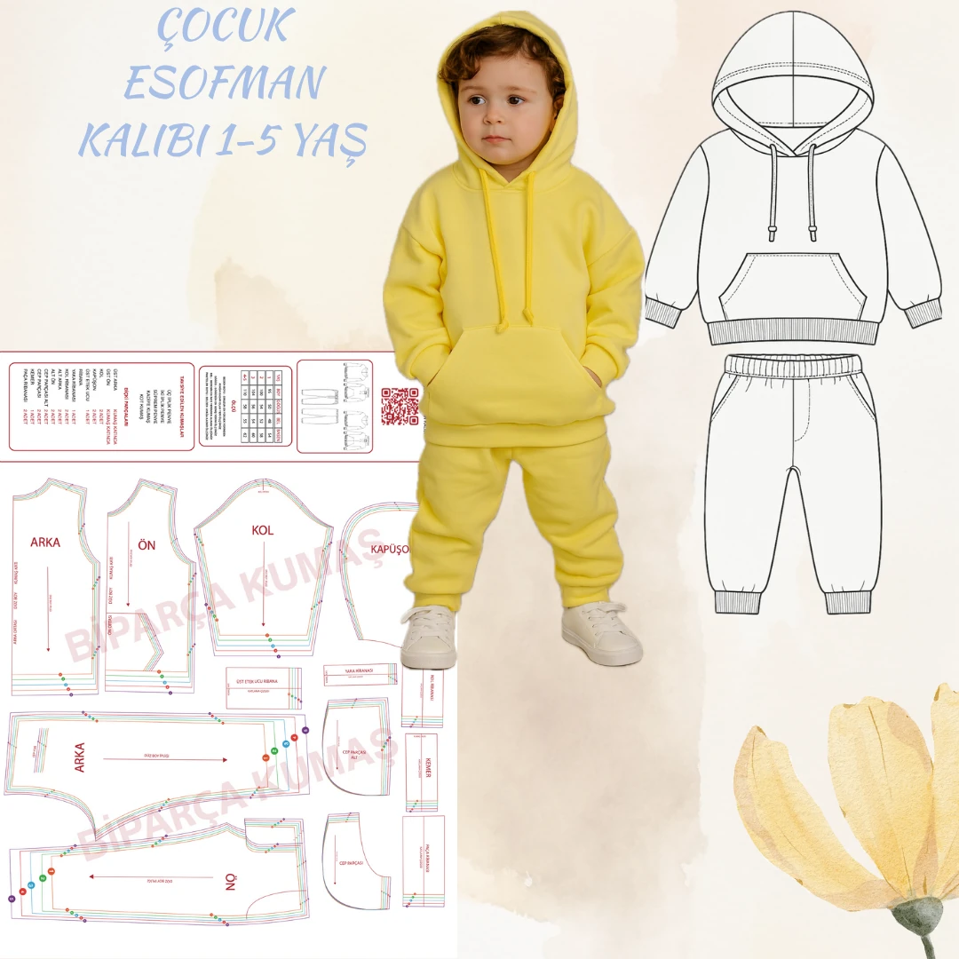  ÇOCUK EŞOFMAN TAKIMI KALIBI (1-5YAŞ)