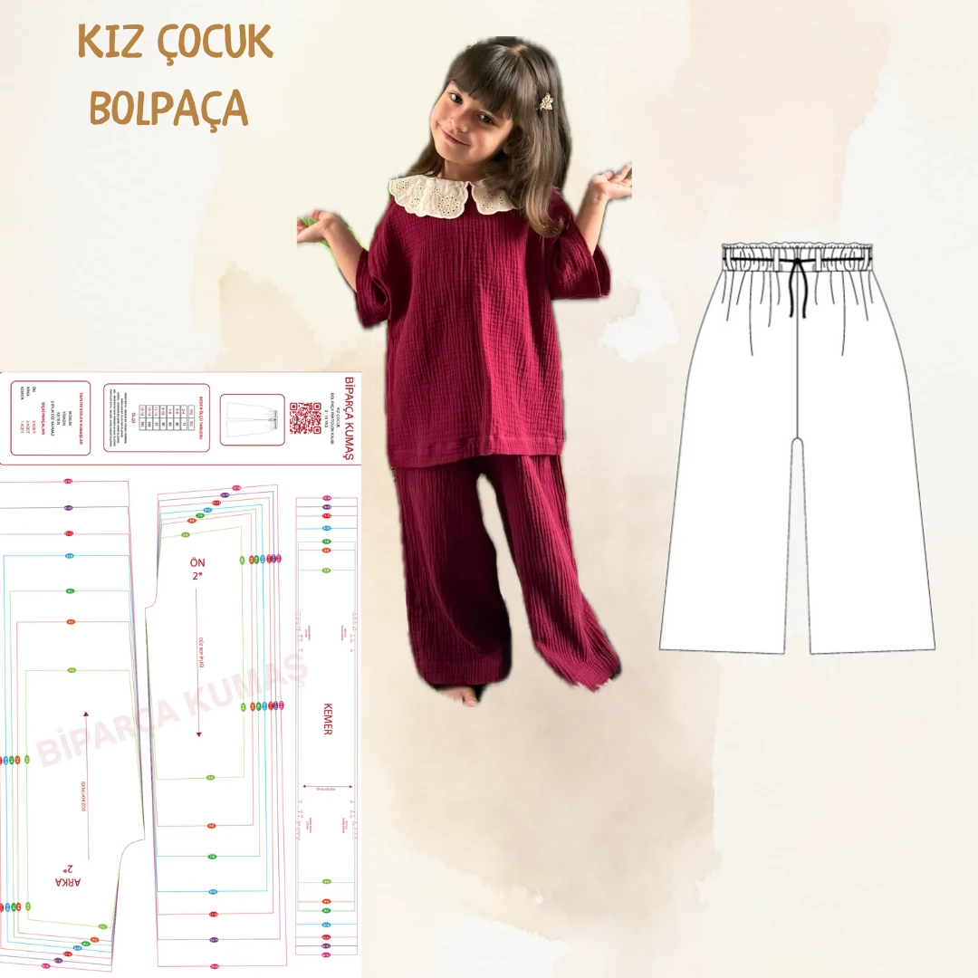 KIZ ÇOCUK BOL PAÇA PANTOLON KALIBI