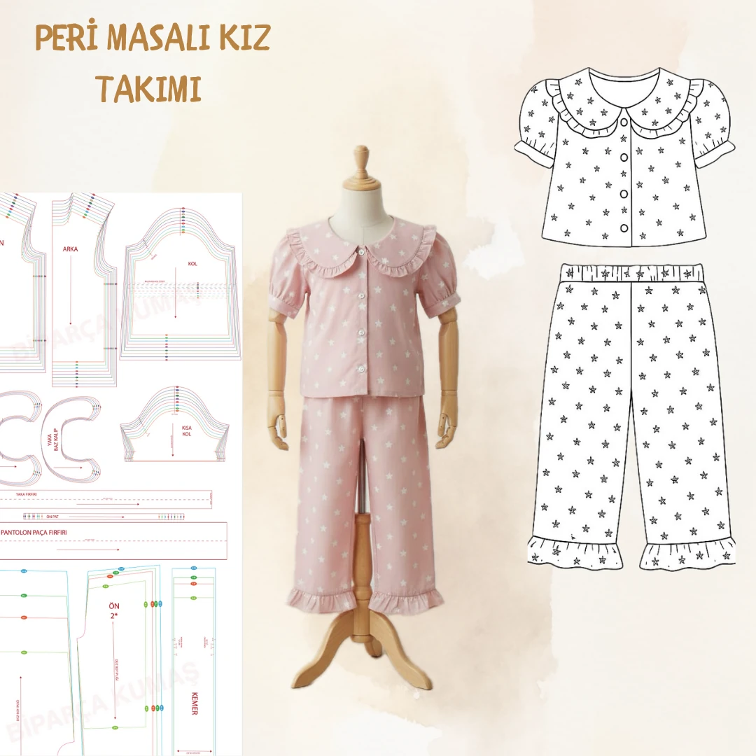 PERİ MASALI KIZ ÇOCUK GÖMLEK KALIBI