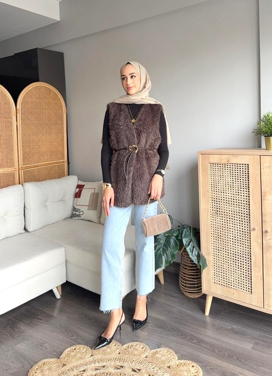 SG Kürk Yelek - Kahve