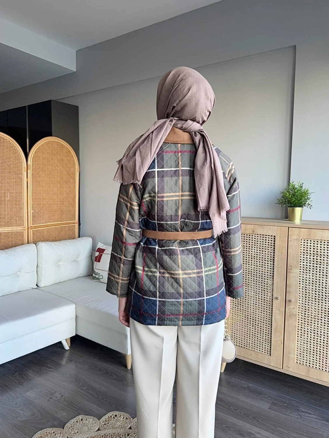 Ekose Kapitone Ceket