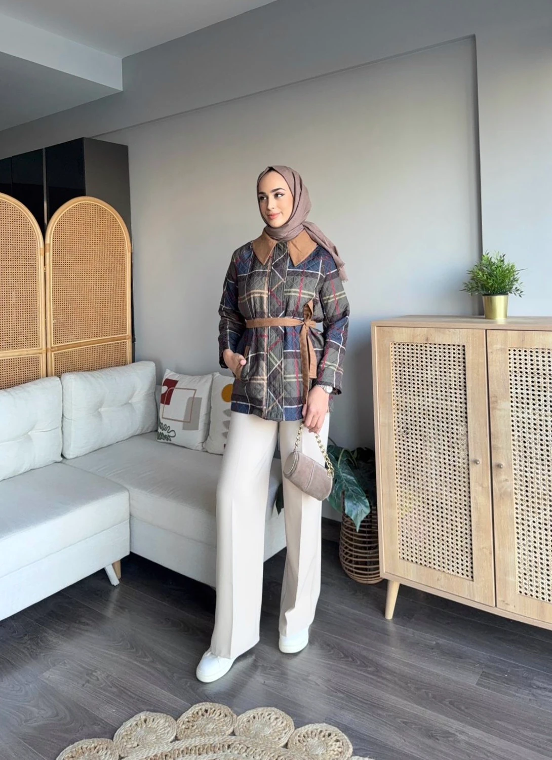 Ekose Kapitone Ceket