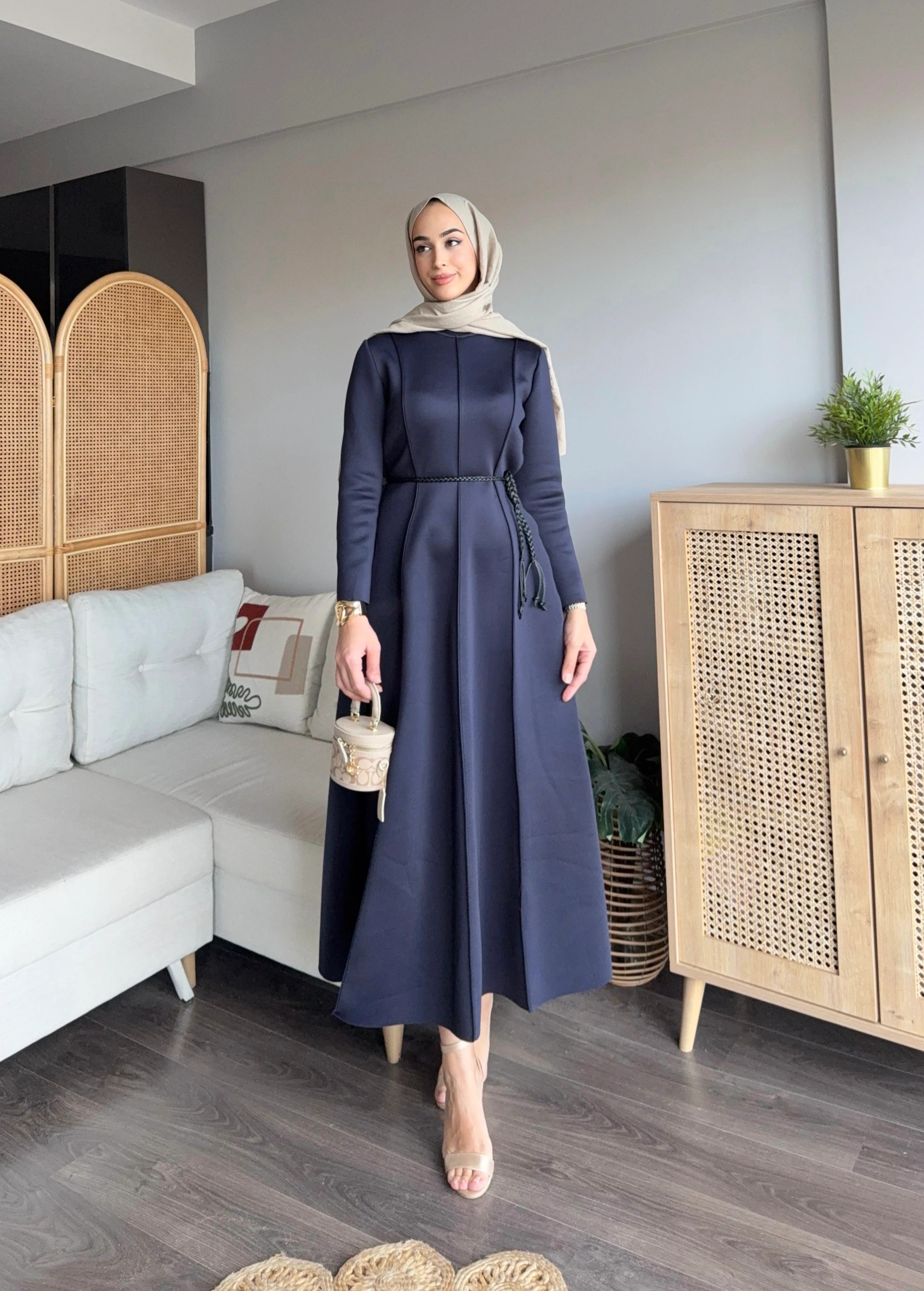 Puf Elbise  - Lacivert