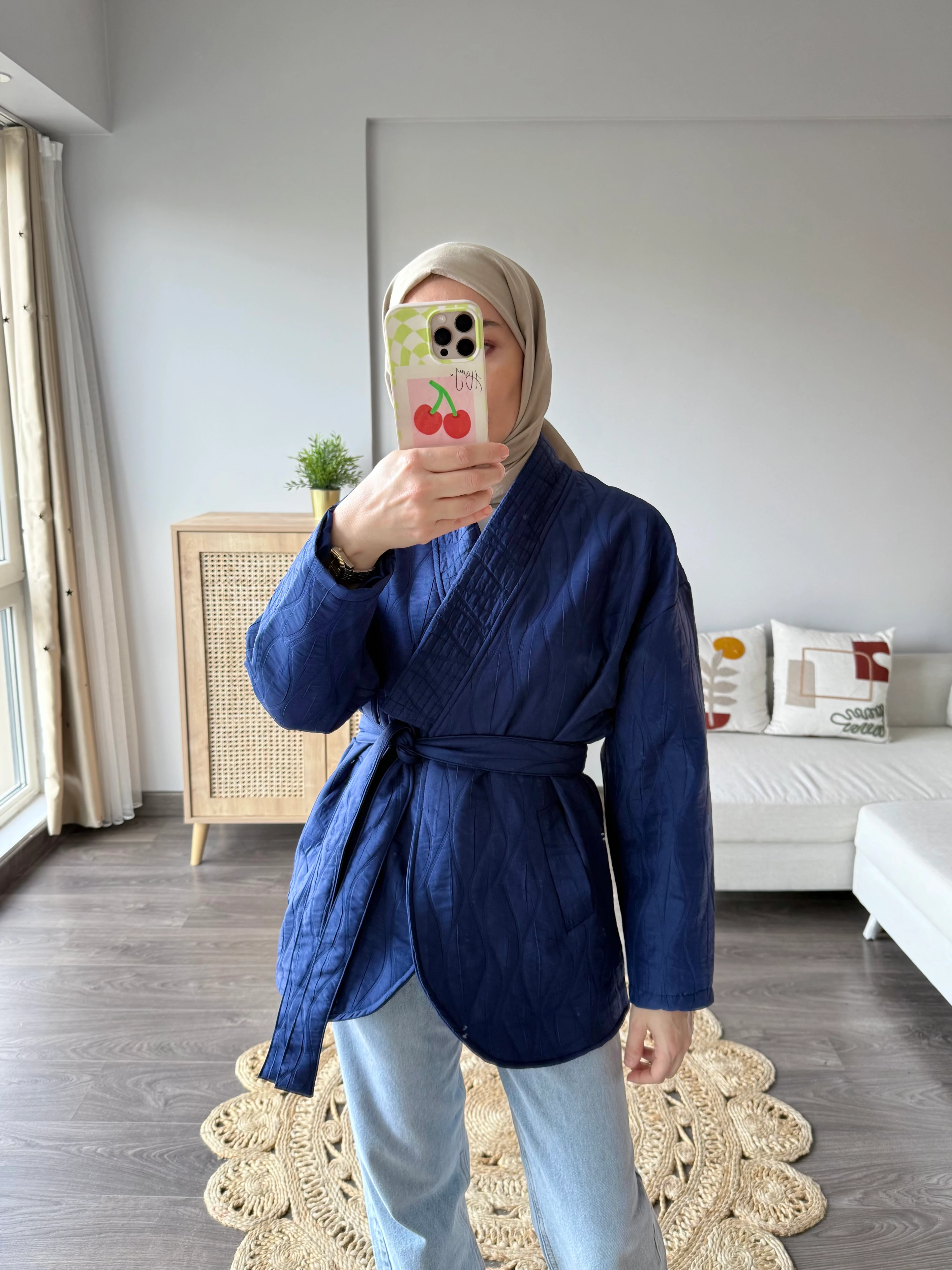 ES Kapitone Kimono  - Lacivert