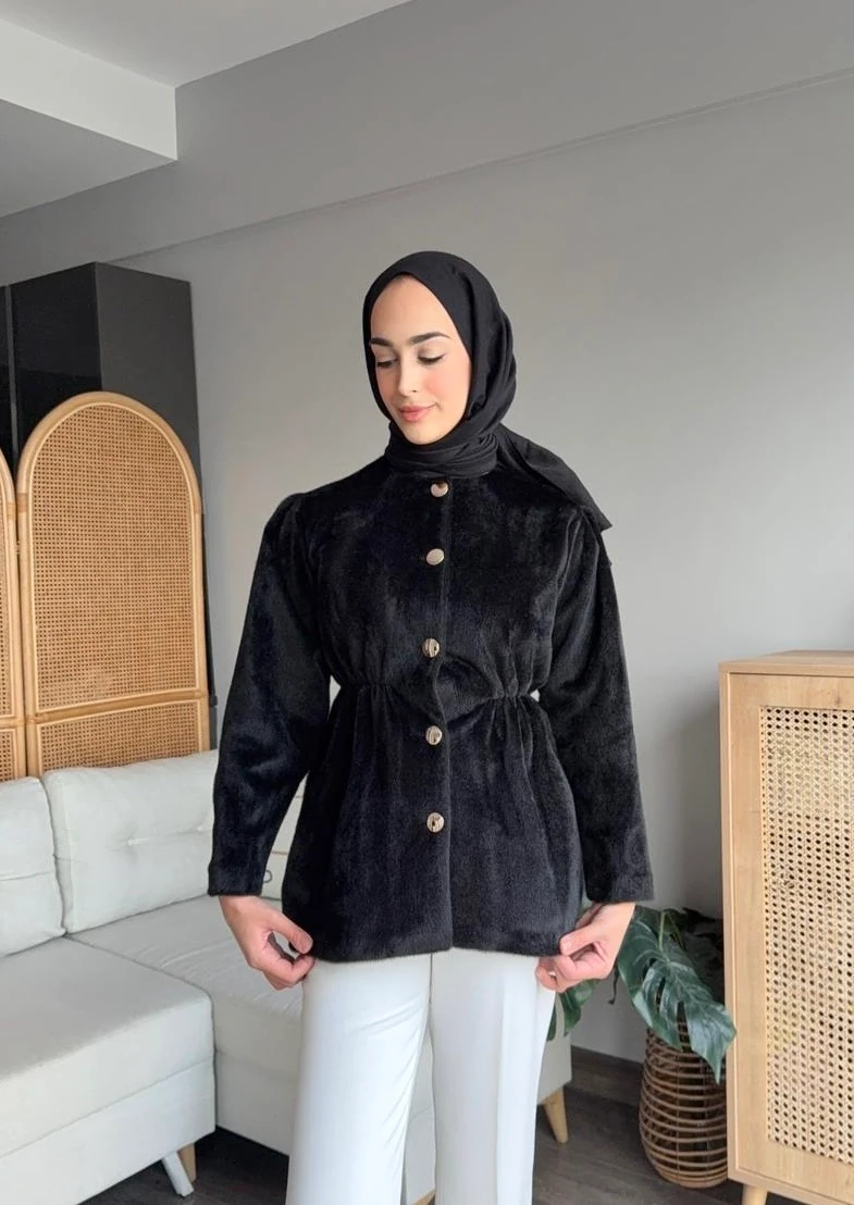 Alpaka Ceket - Siyah