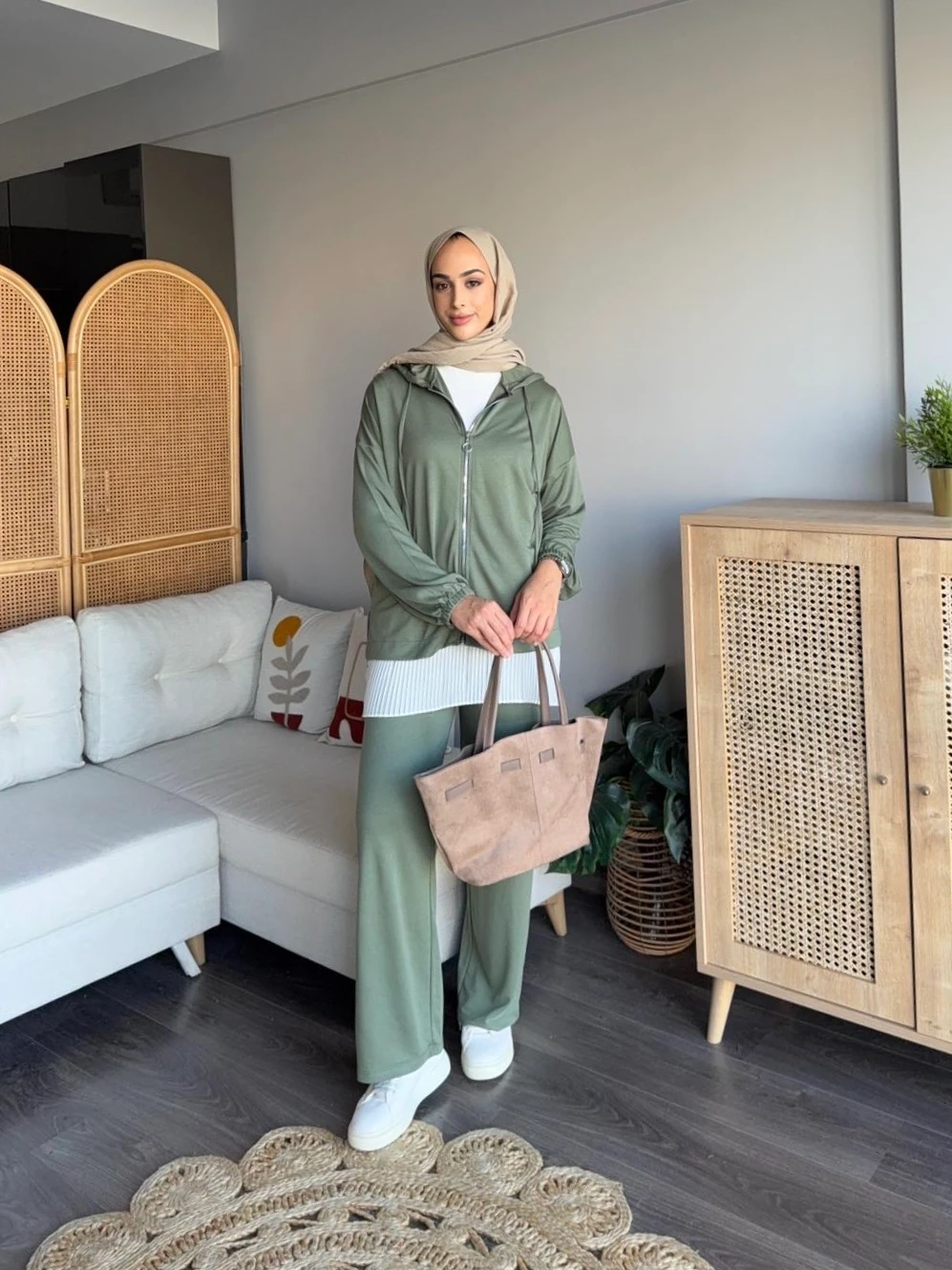 VV Fermuarlı Eşofman Takımı - yeşil