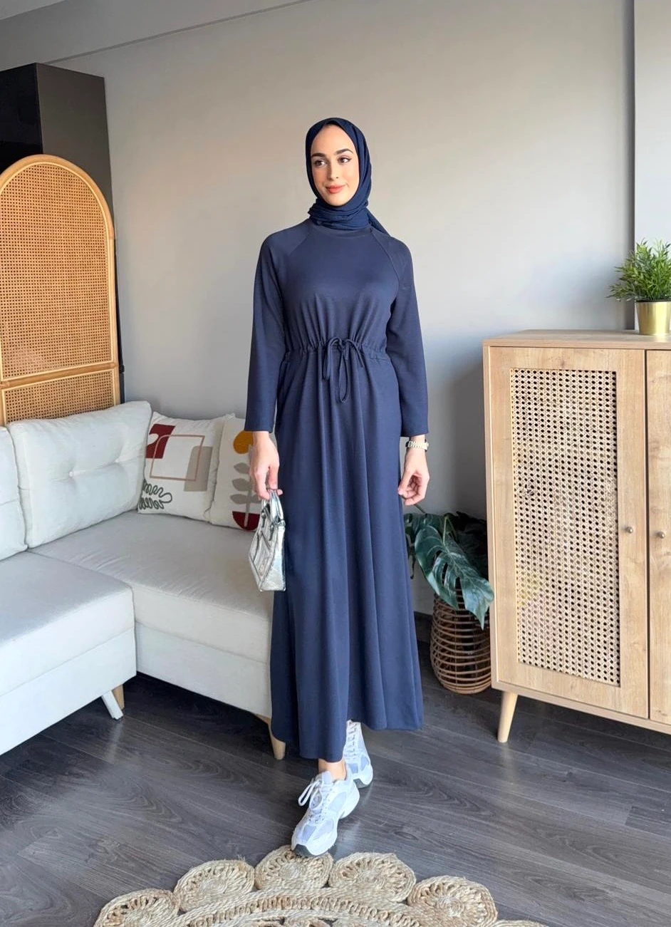 Kuşaklı Oysho Elbise - Lacivert