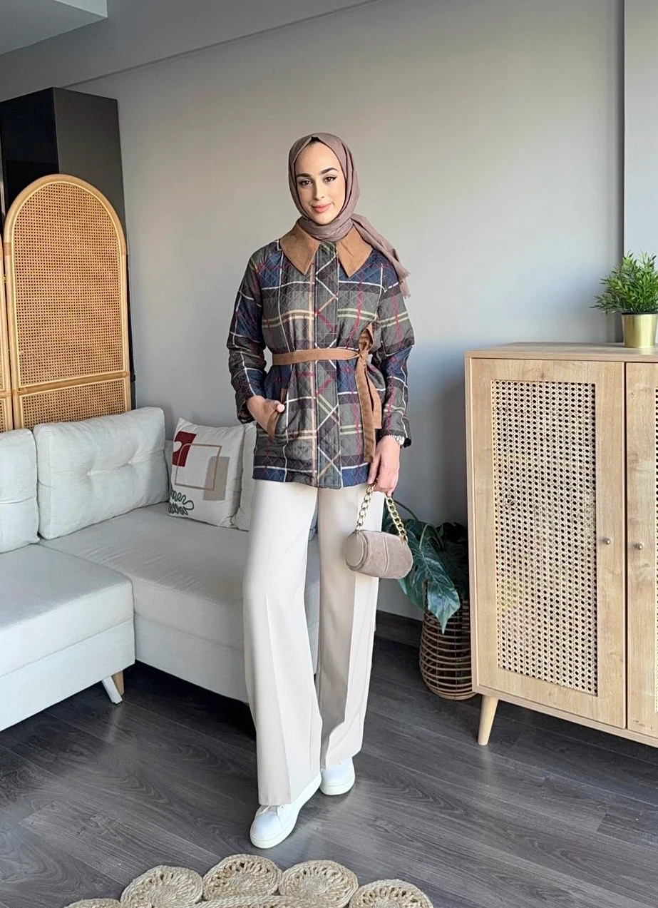 Ekose Kapitone Ceket