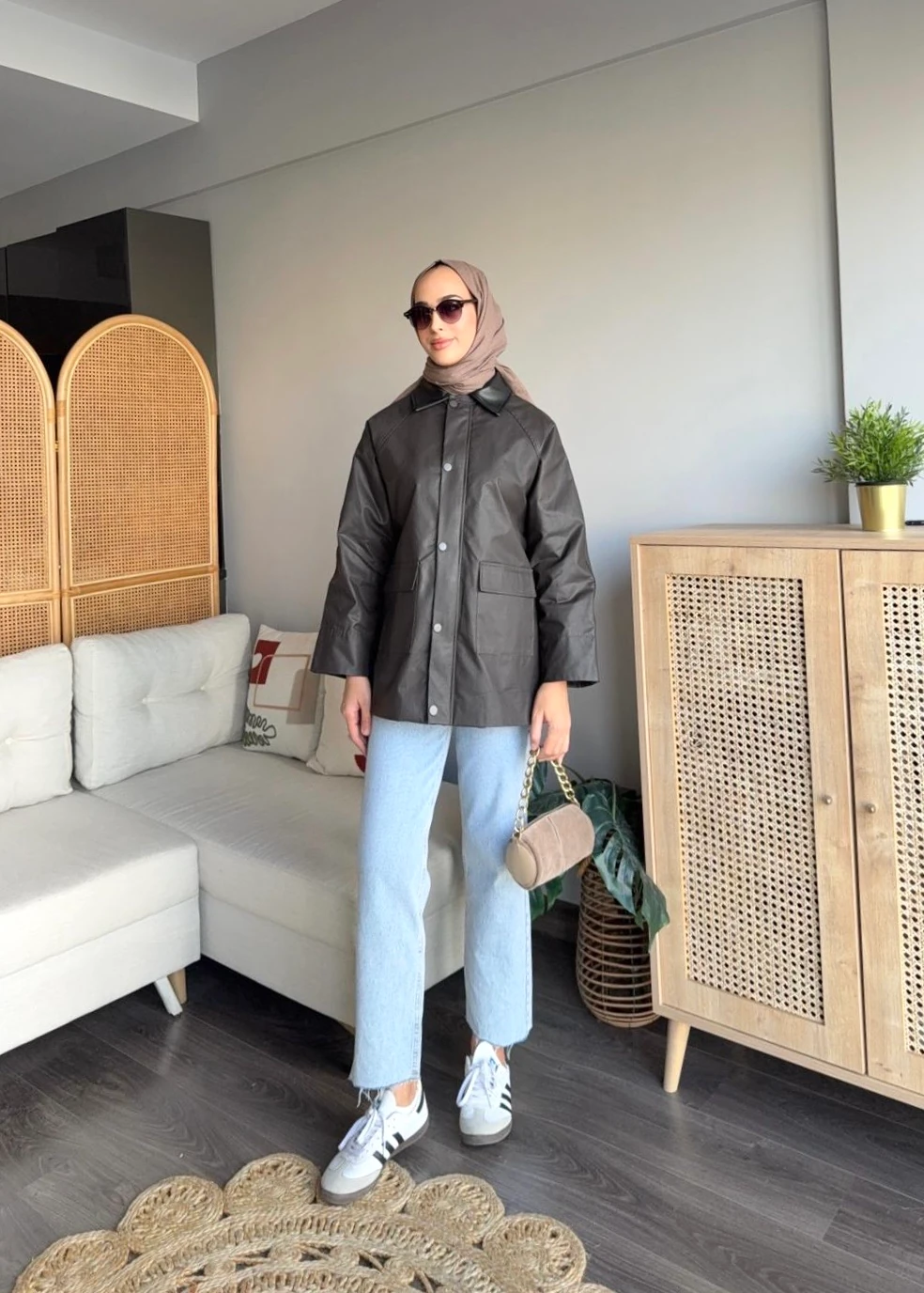 Deri Yaka Mont - Antrasit