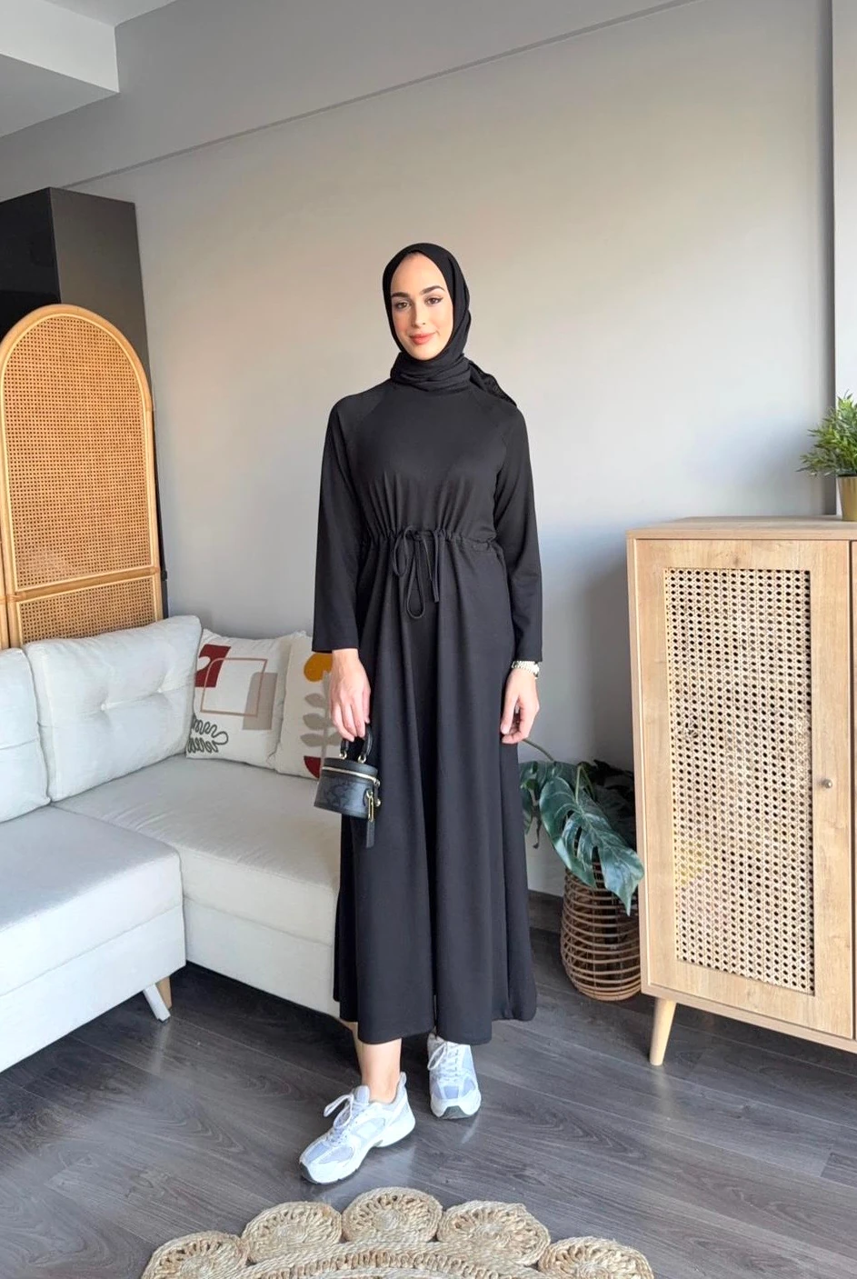 Kuşaklı Oysho Elbise - Siyah
