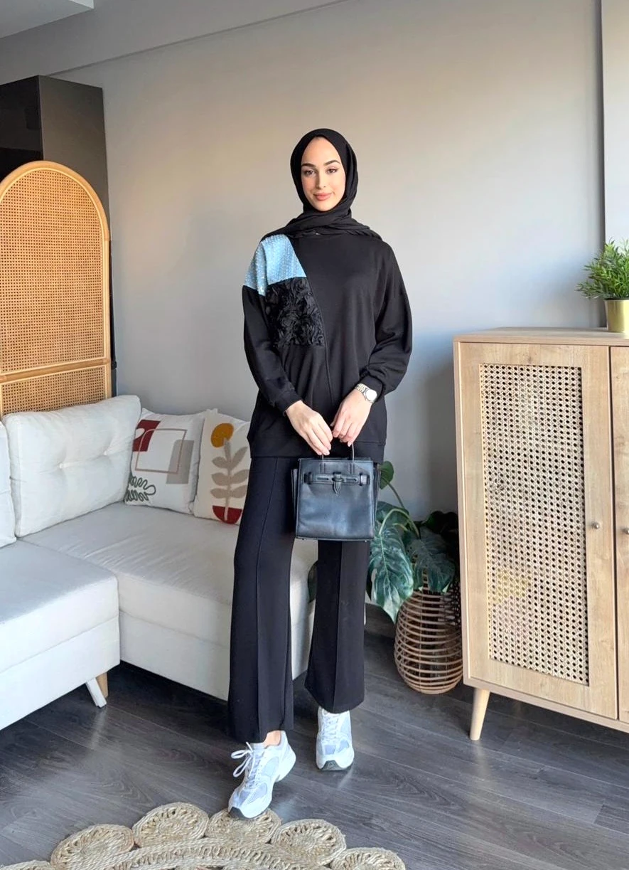 Roza Eşofman Takım - Siyah