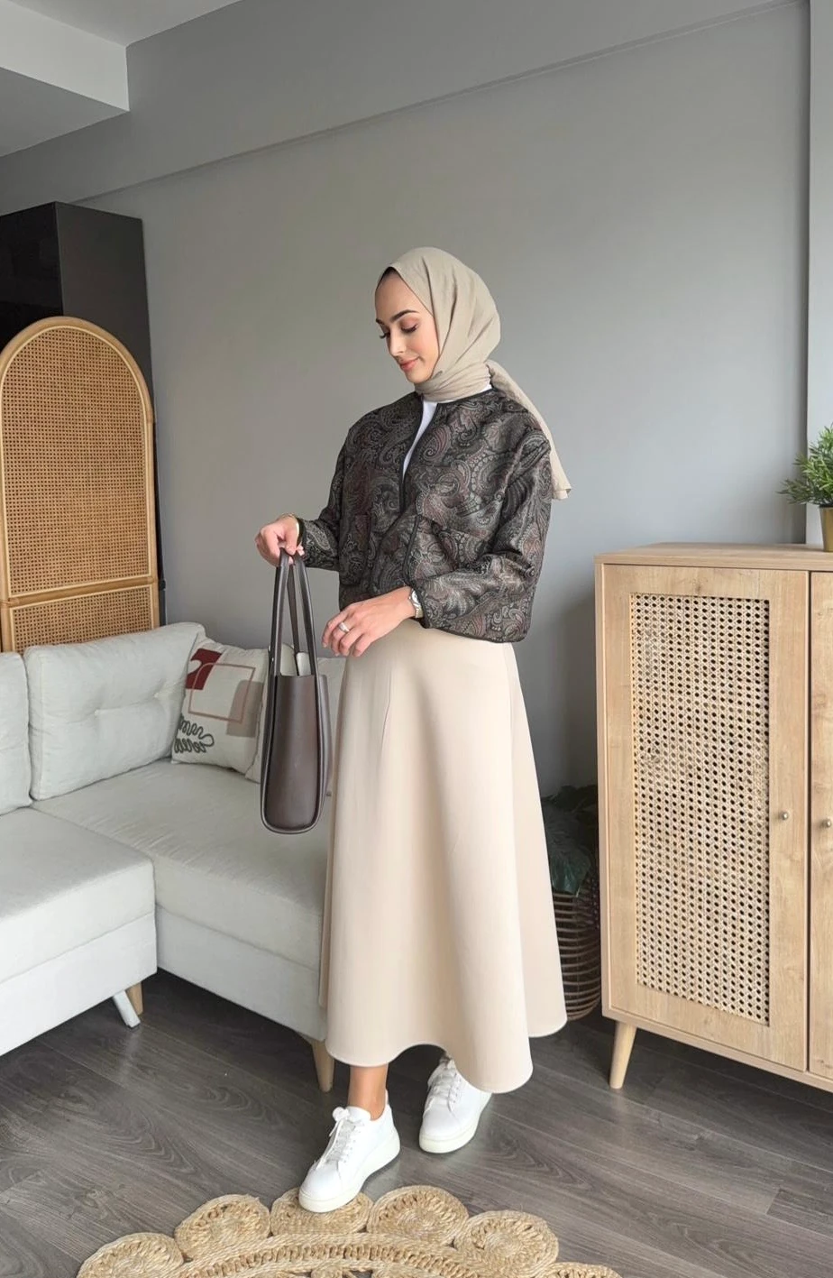 Desenli Ceket - Haki