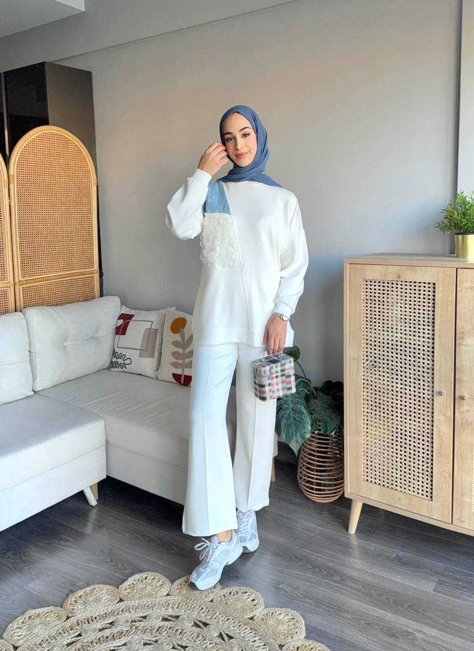 Roza Eşofman Takım - Beyaz