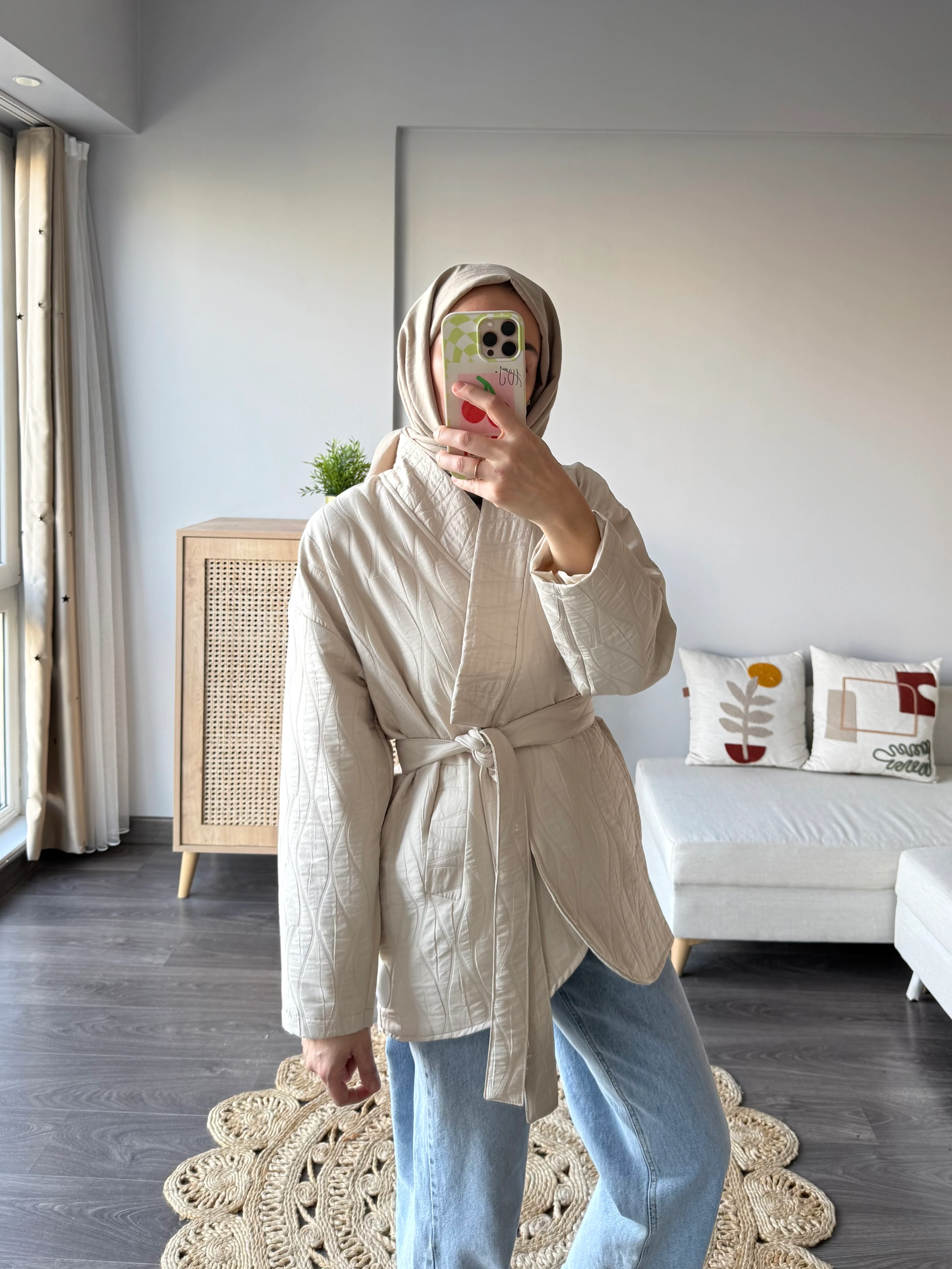 ES Kapitone Kimono  - Taş