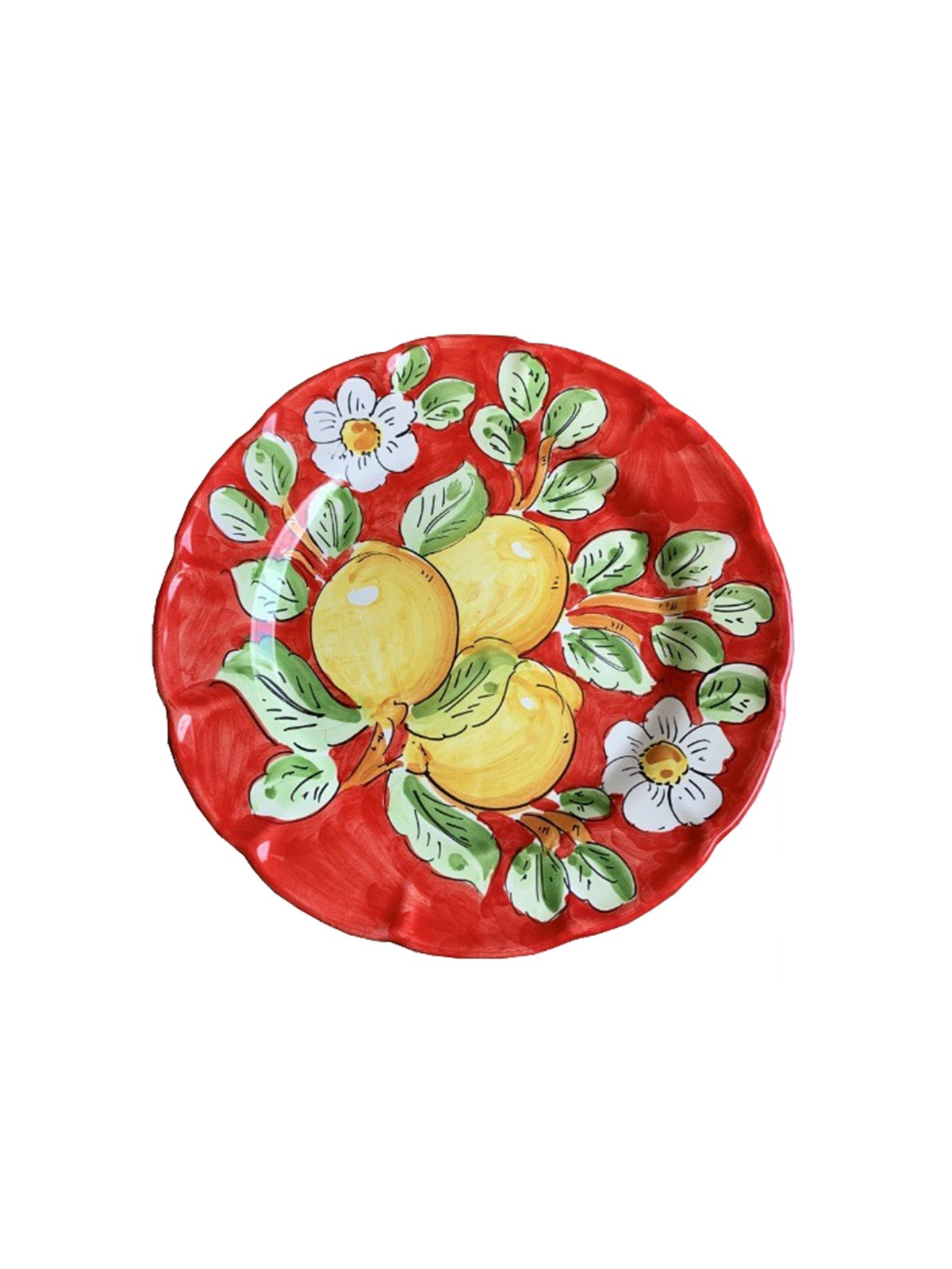 Italyan Limon tabak kırmızı zemin No:104 25 Cm