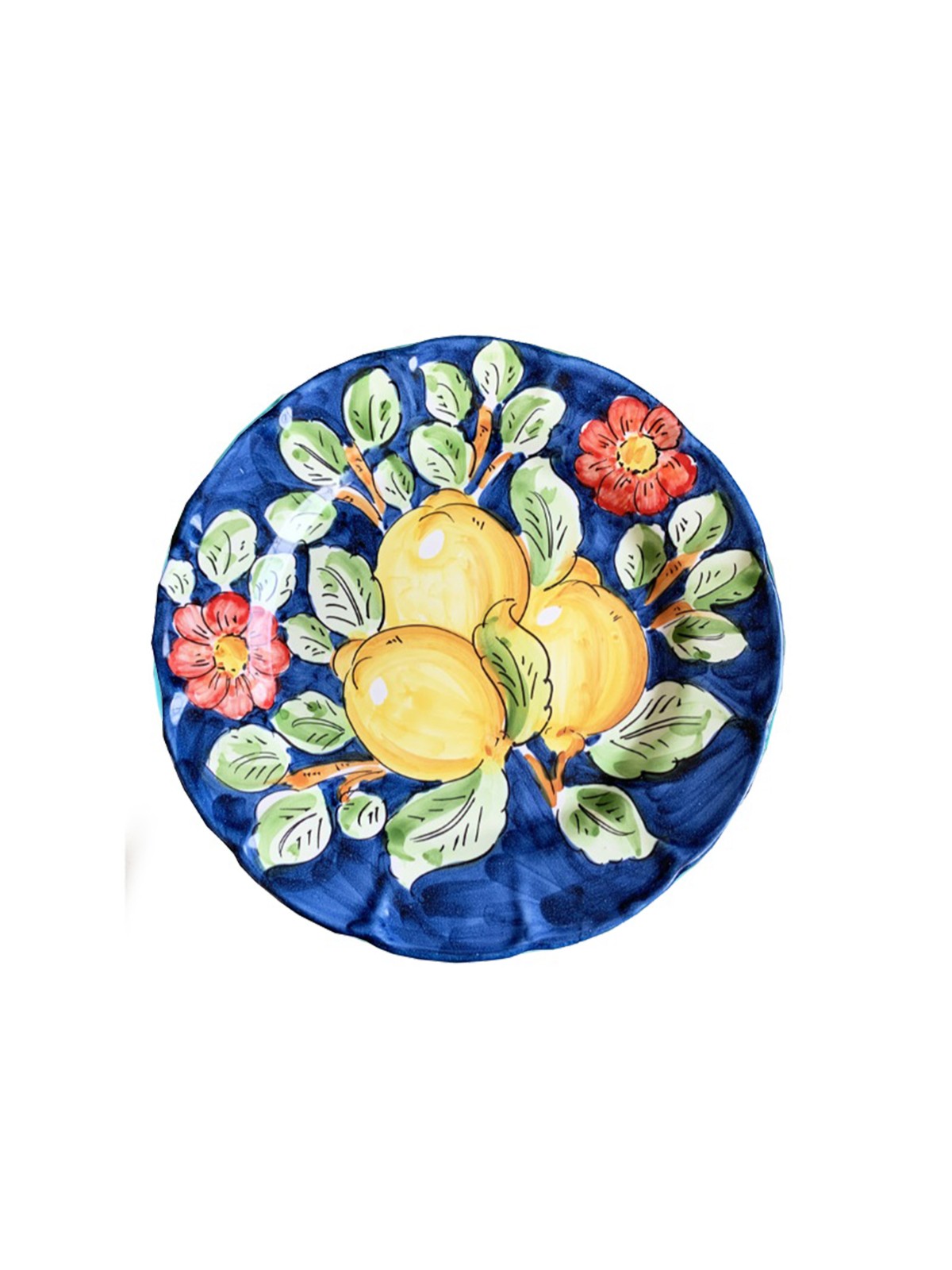 Italyan Limon Tabak Lacivert Zemin No:103 25 cm