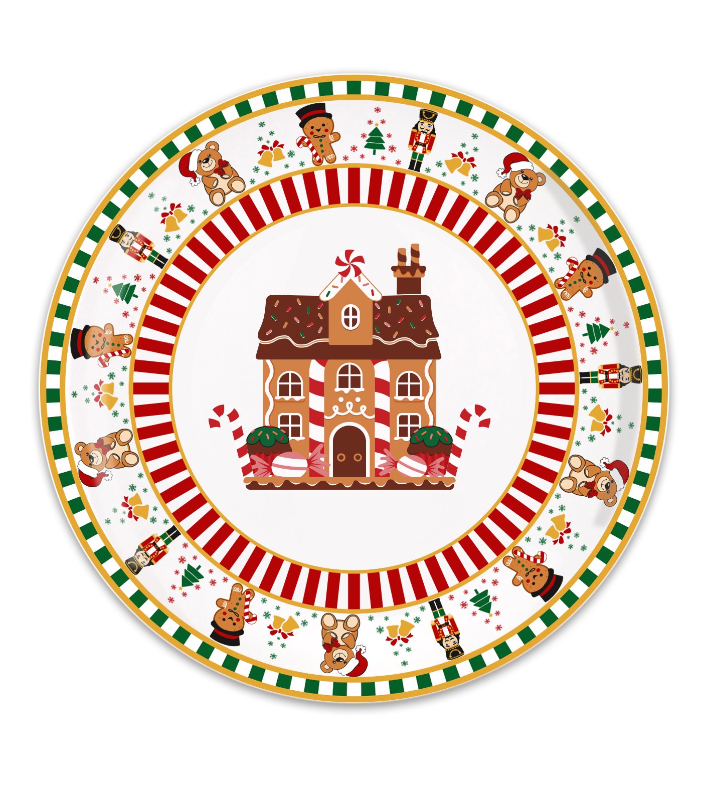 Xmas Wonderland Gingerbread House Kurabiye Ev Porselen Tabak 23 cm
