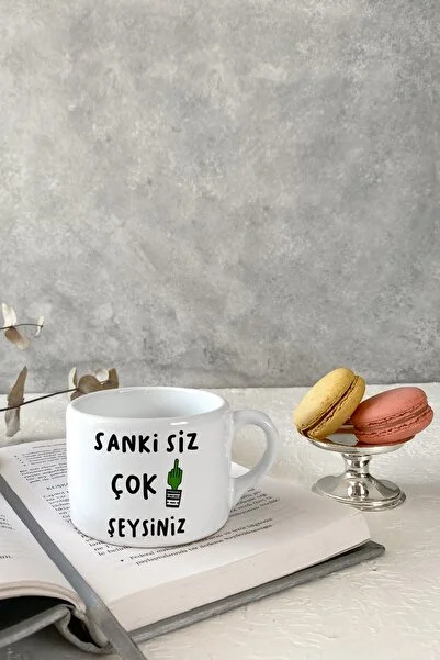 Vivas Sanki Siz Çok Şeysiniz Siyah Küçük Kupa Bardak