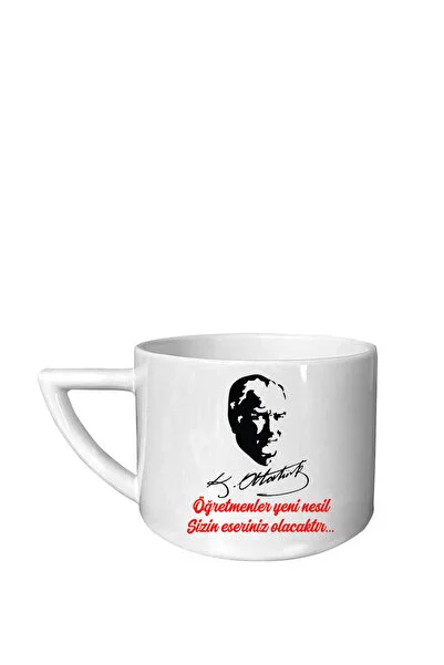 Viva Seramik Öğretmenler Günü Atatürk sözü Kupa Fincan 