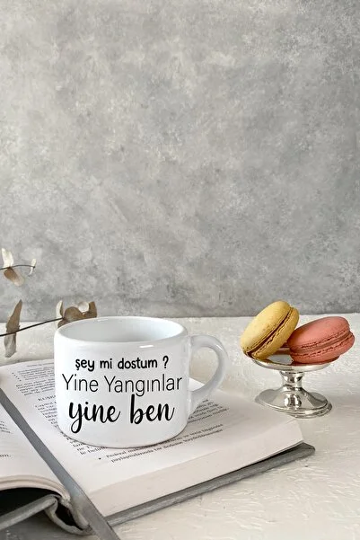 Vivas ''Şey Mi Dostum'' Beyaz Küçük Kupa