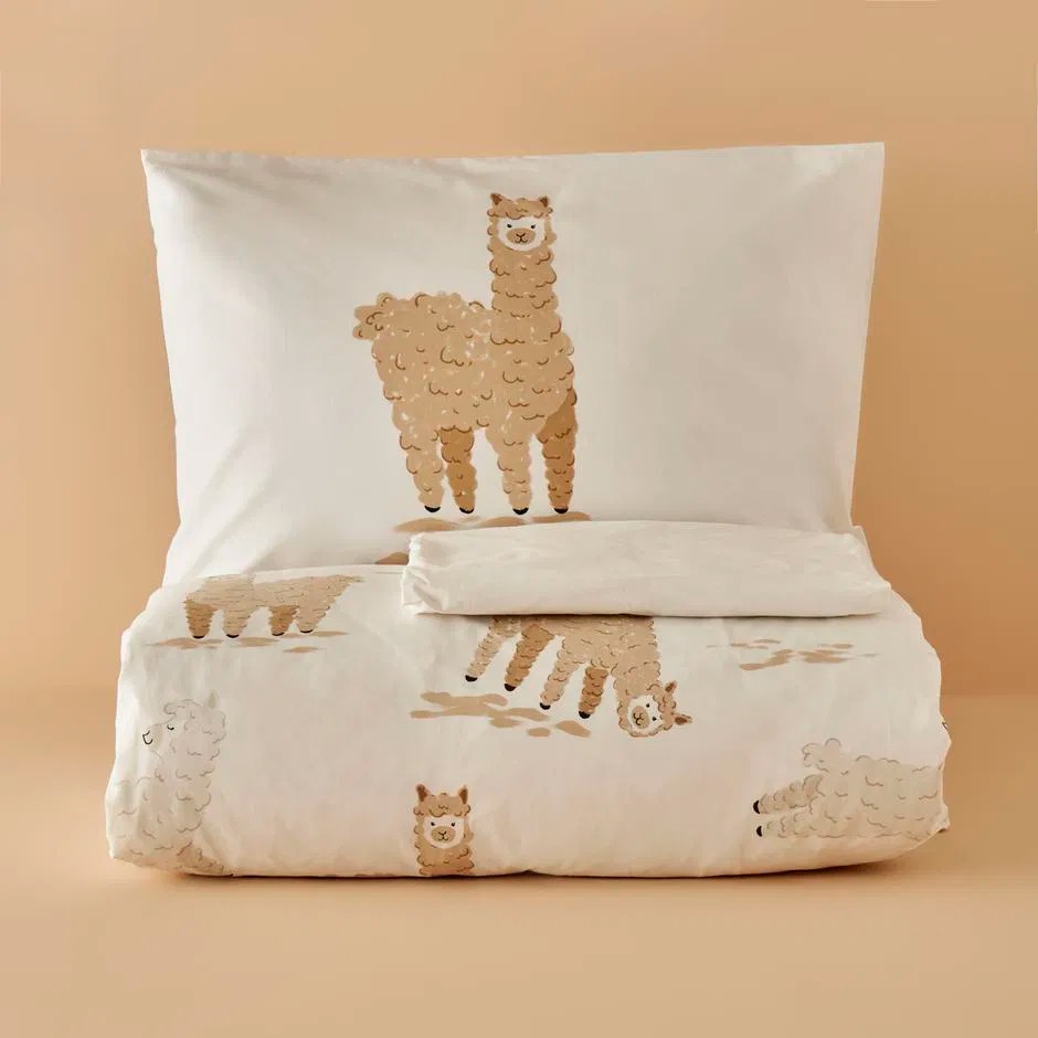 %100 Pamuk Alpaca Bebek Nevresim Takımı Bej (100x150 cm)