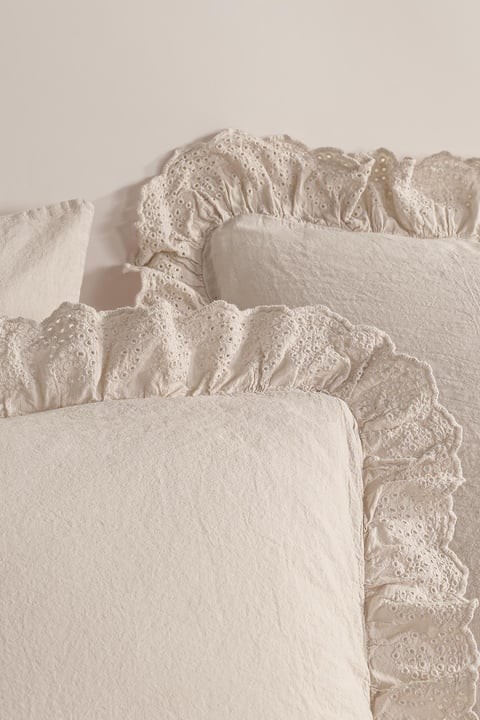 Romantica Çift Kişilik Brodeli Nevresim Takımı - Bej