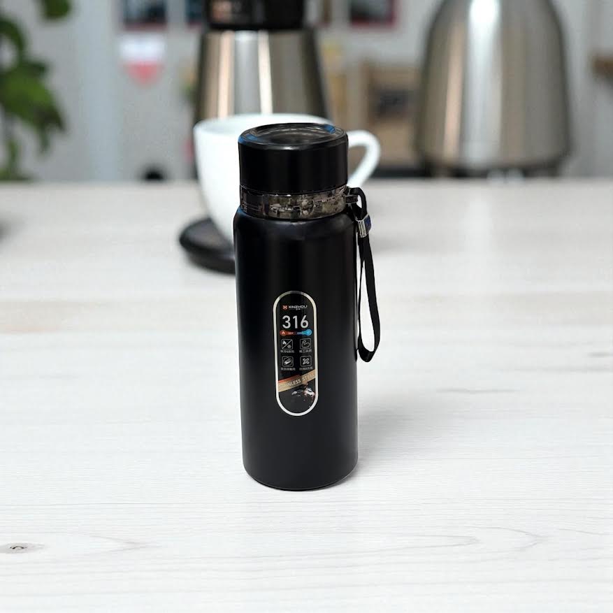 800 ml Paslanmaz Çelik Vakumlu Termos - Siyah