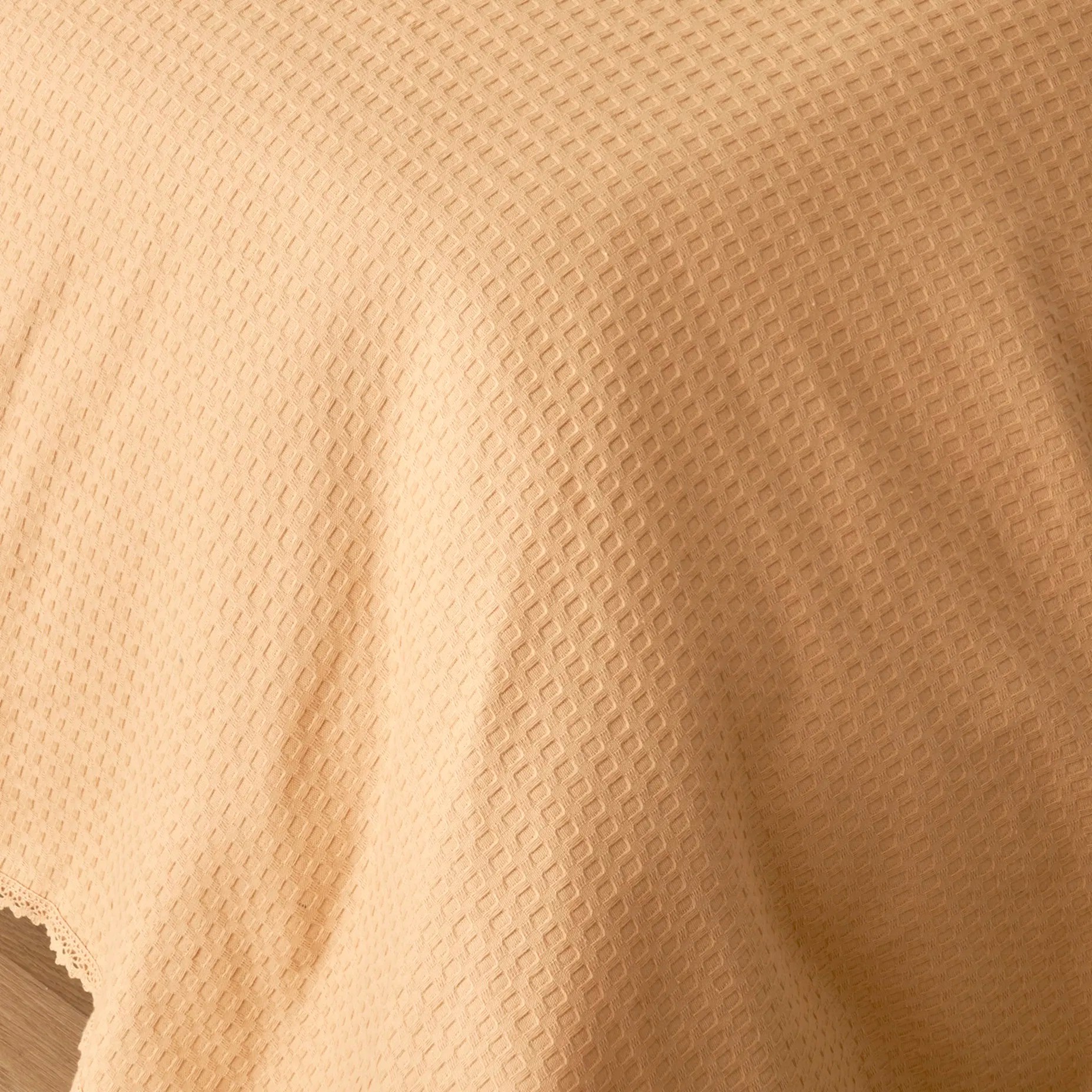 Stormi Pamuklu Çift Kişilik Waffle Pike Bej (200x220 cm)