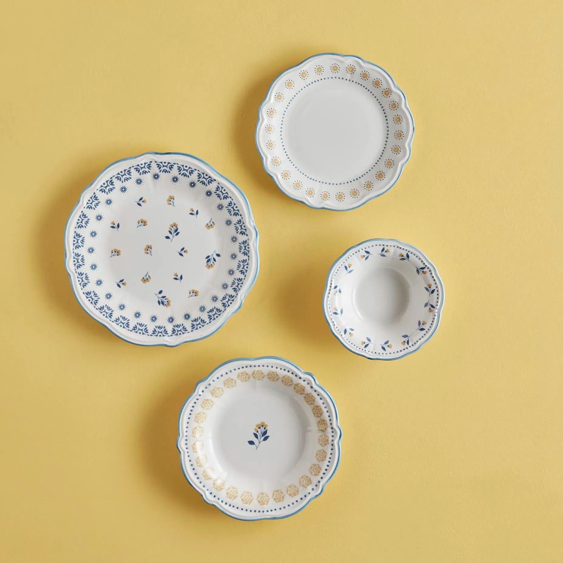 Mabel Stoneware 24 Parça 6 Kişilik Yemek Takımı Mavi