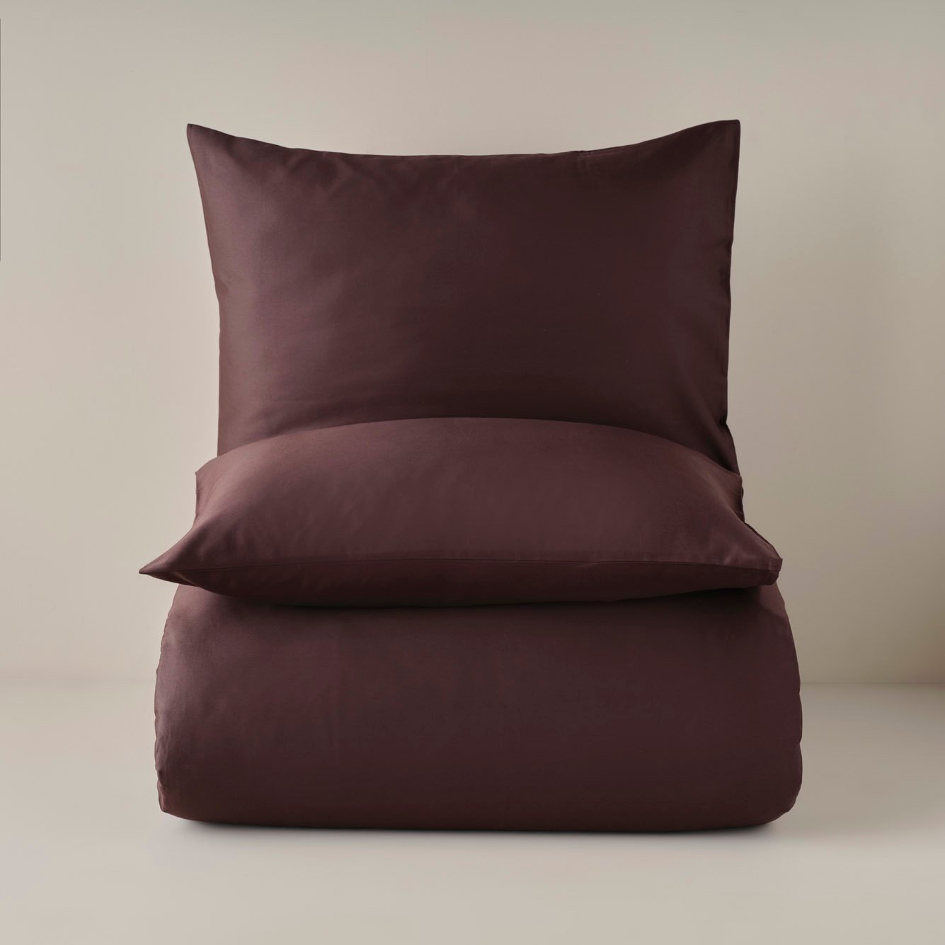 %100 Pamuk Saten Supreme Basic Çift Kişilik Nevresim Seti Kahverengi (200x220 cm)