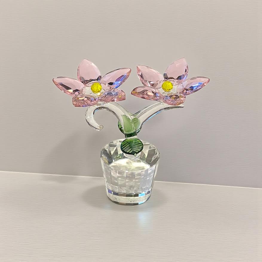 Kristal Çiçek Dekor - Pembe