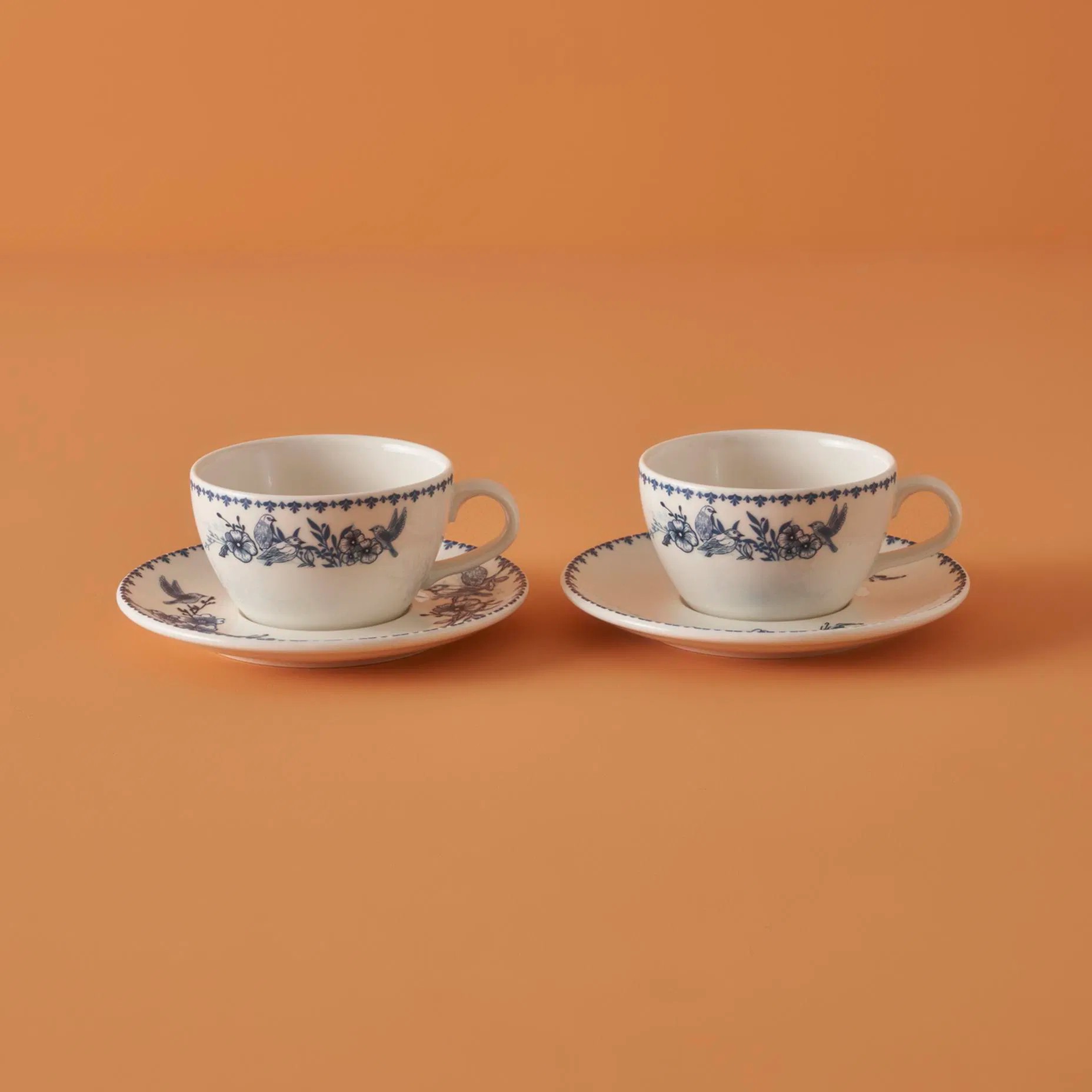 Bleu Blanc Porselen 2'li Çay Fincan Seti Mavi (270 cc)