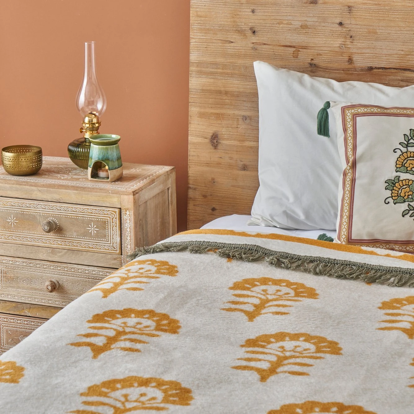 Indian Tek Kişilik Pamuklu Battaniye (150x200 cm)