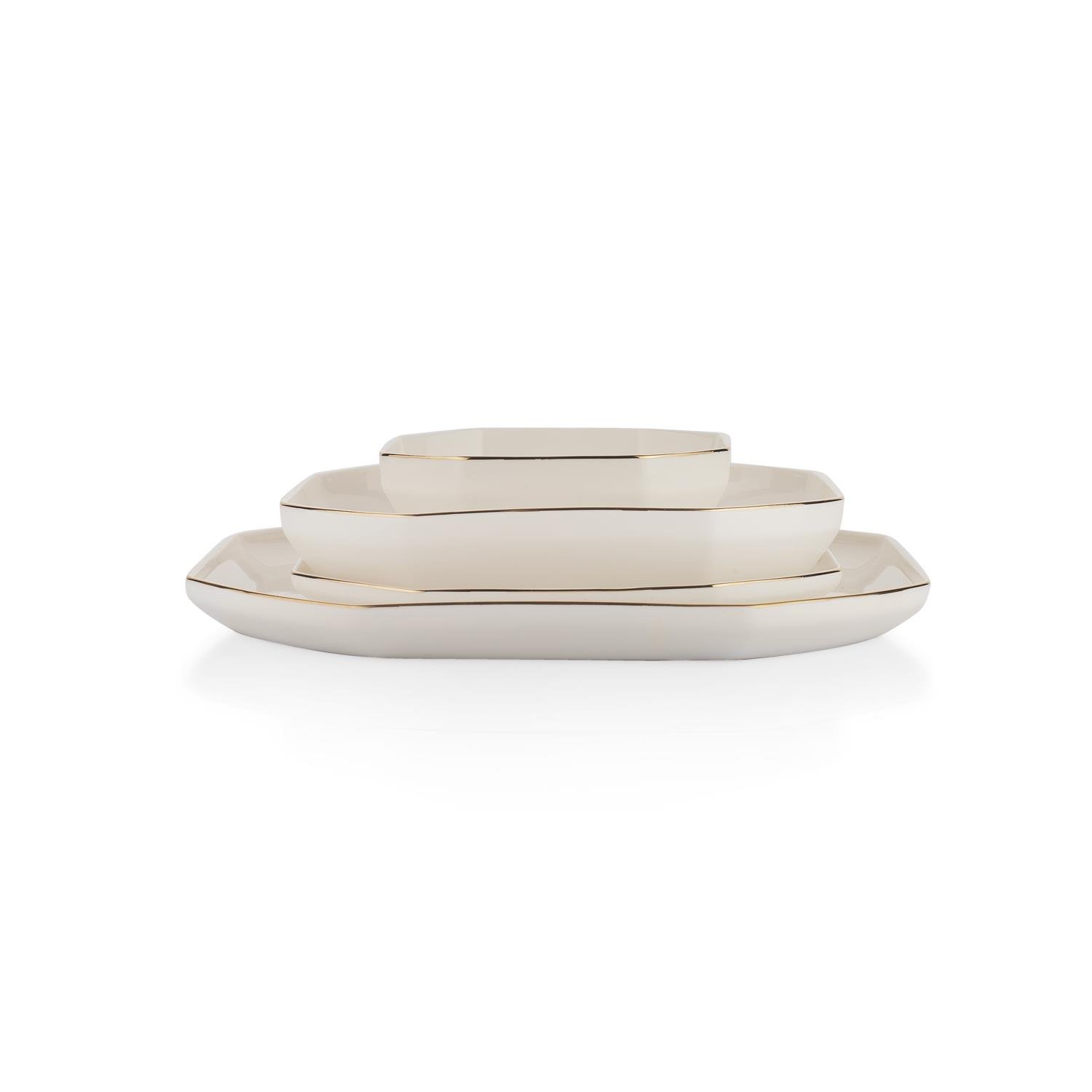 Graceful Bone Yemek Takımı 56 Parça-Gold