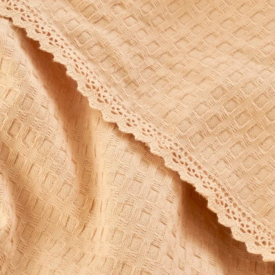 Stormi Pamuklu Çift Kişilik Waffle Pike Bej (200x220 cm)