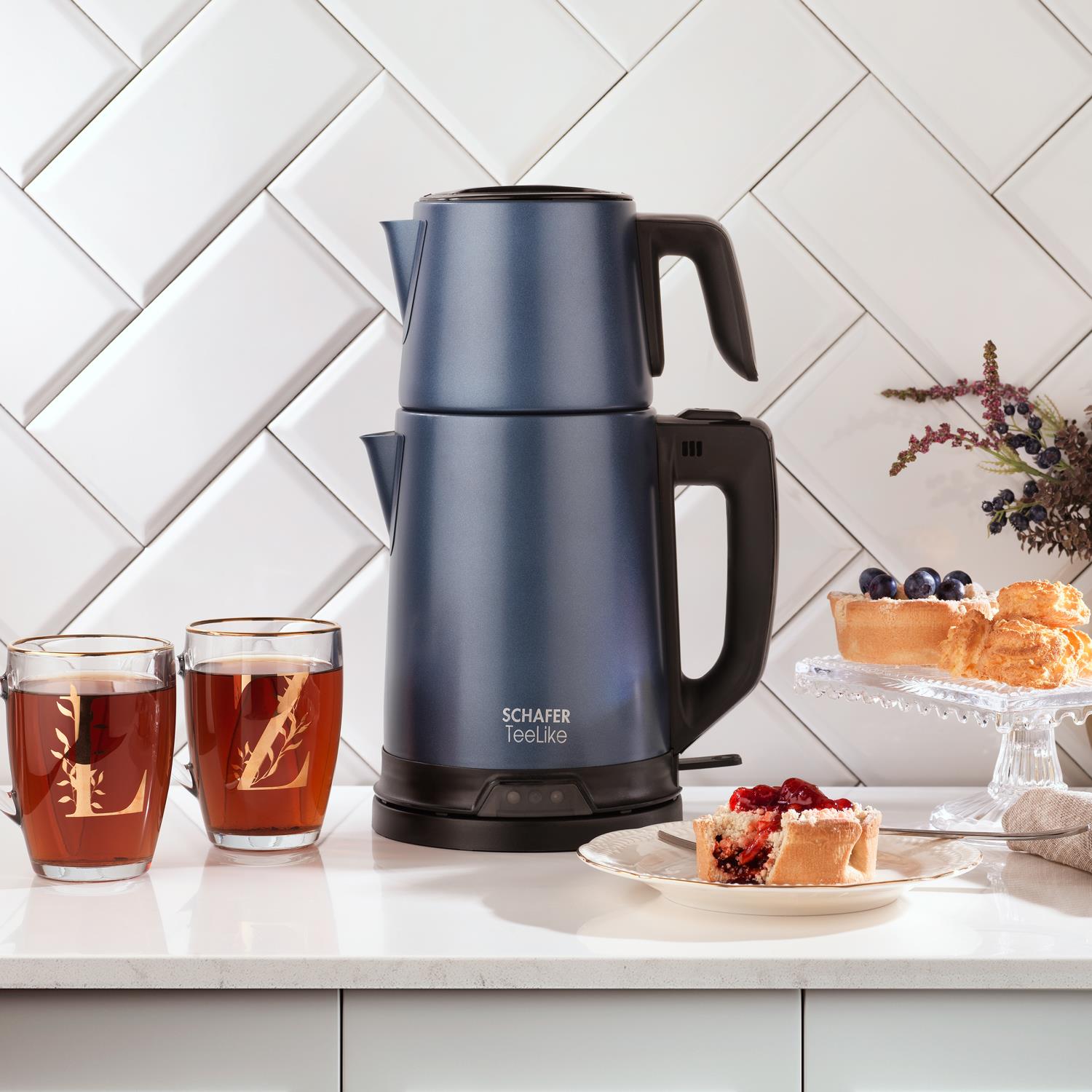 TeeLike Paslanmaz Çelik Çay Makinesi-Mavi