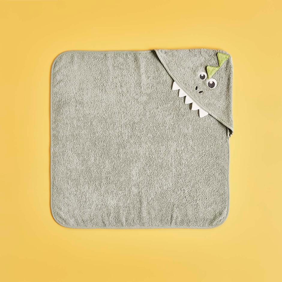 %100 Pamuk Dinosaur Kundak Havlu Yeşil (75x75 cm)
