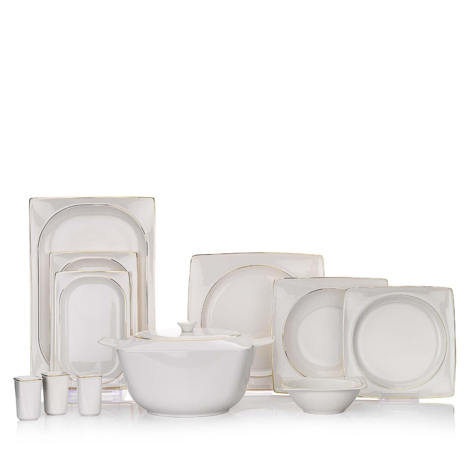 Glamor Pure Yemek Takımı 60 Parça-Gold