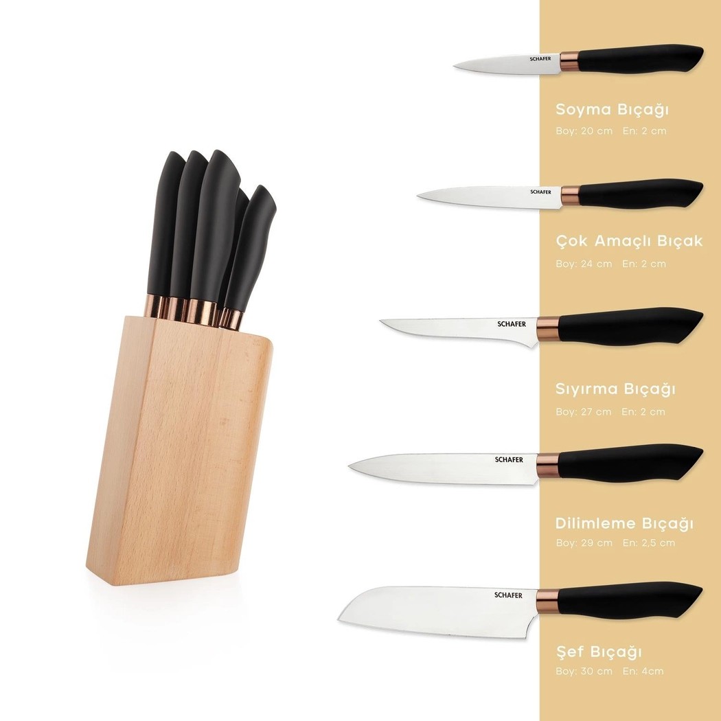 Keen Standlı Bıçak Seti-6 Parça