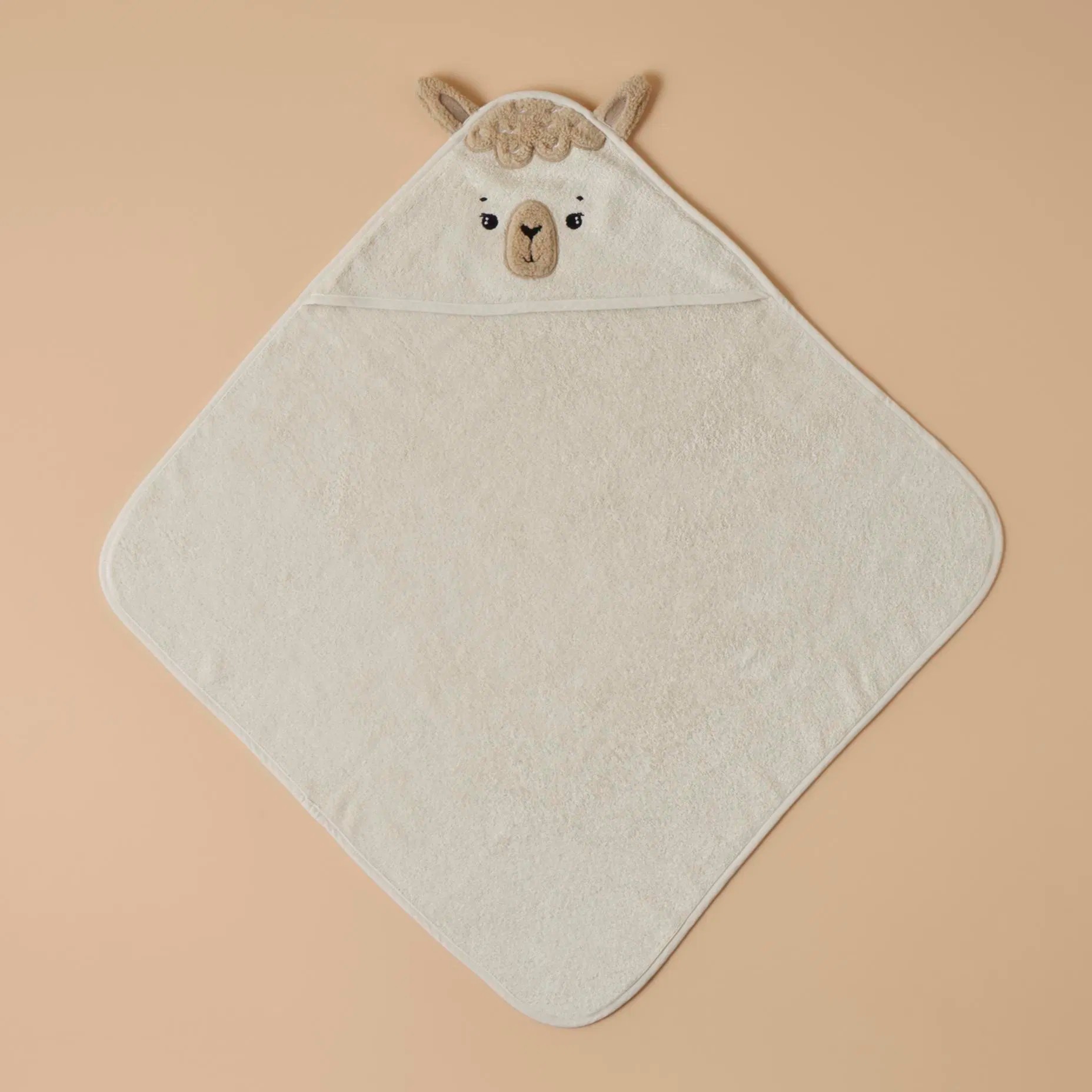 %100 Pamuk Alpaca Kundak Havlu Bej (75x75 cm)